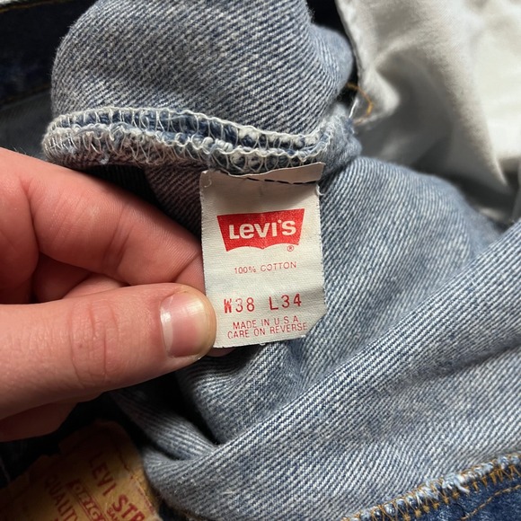 Vintage 80s Levi's 501 Jeans Mens Medium Wash Button Fly Denim True Size: 36x32 - Picture 6 of 14